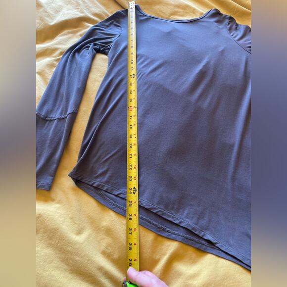 prAna Olson Top Boho Long Sleeve Backless Buttery Soft Style Small Dark Grey - Picture 8 of 10